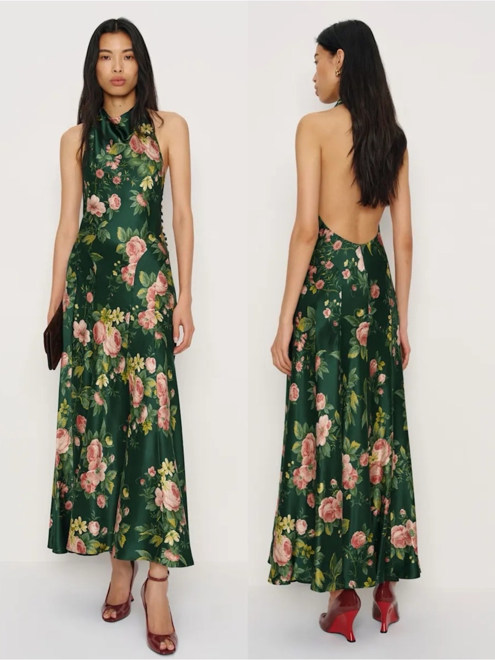 NWT Reformation Kaylah Silk Dress Belvedere